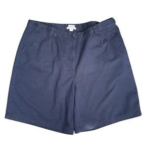 T5 L.L. Bean Original Fit Shorts Pleated High Waist Navy Blue Women's‎ 20W